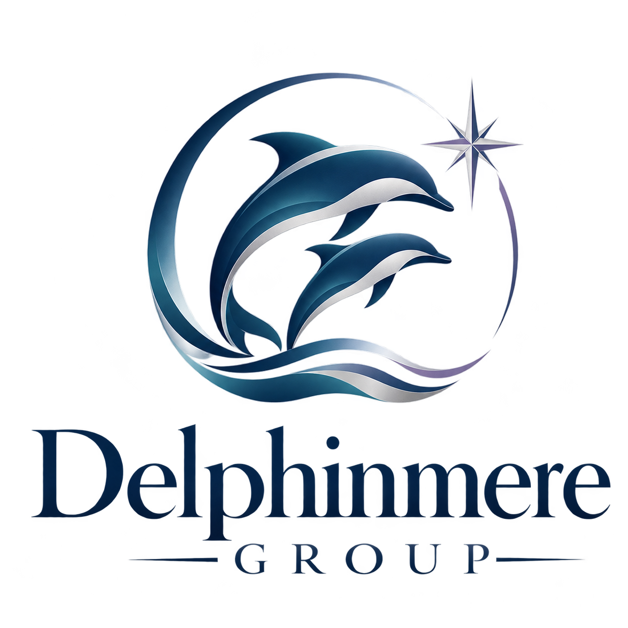 Delphinmere dolphin and guiding-star crest